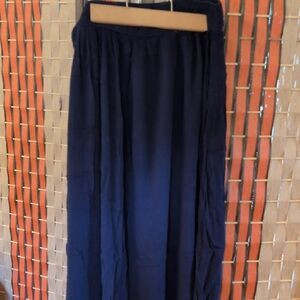 Women's Elastic-Waist Navy Maxi Skirt
